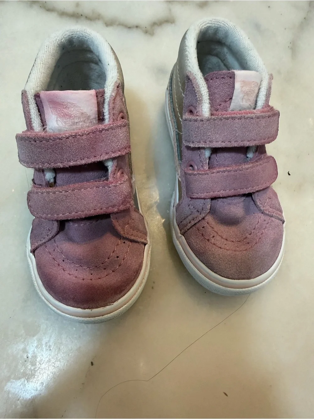 Converse Kids Suede Velcro Sneakers - Mauve Pink